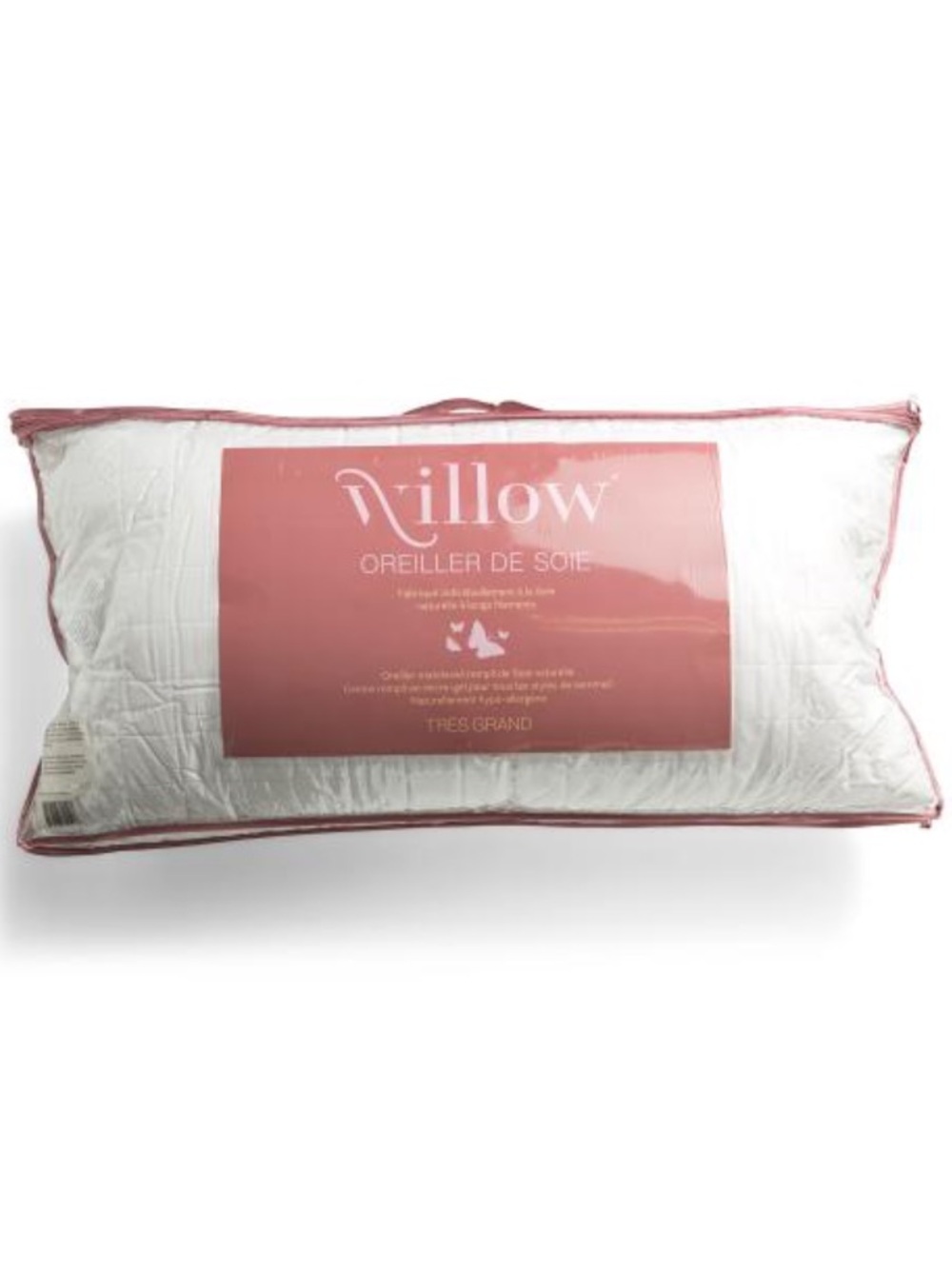 Willow Silk Filled Pillow - White